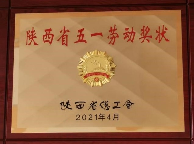 金莎js9999777荣获“陕西省五一劳动奖状”